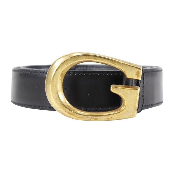 [Gucci] Gucci 
 G correa de hebilla 
 Cuero x chapado dorado damas negras g de hebilla