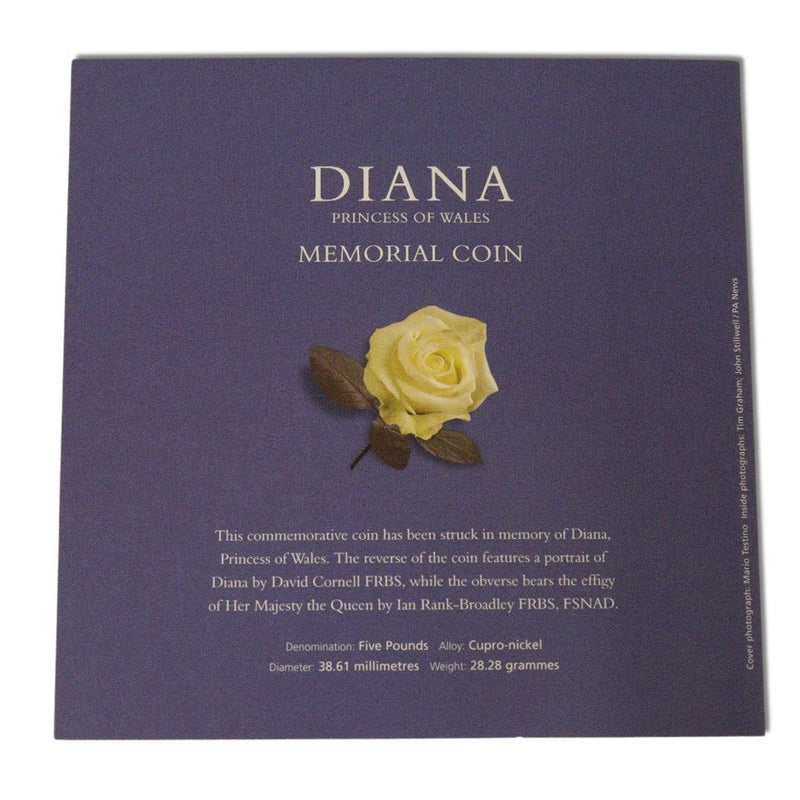 戴安娜公主的追悼会“ 5磅硬币”硬币 
 纪念硬币纪念硬币英国皇家薄荷公主戴安娜纪念馆5磅硬币_S等级