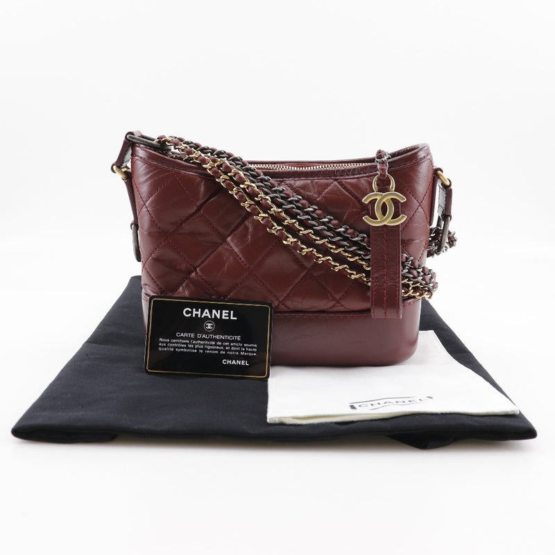 [Chanel] Chanel 
 Pequeño bolso de hombro de vagabundo 
 Gabriel du Chanel A91810 Vino de ternero Red Diagonal Diagonal Pego de 2 vías 2WAWERS PEQUEÑAS HOPO Damas