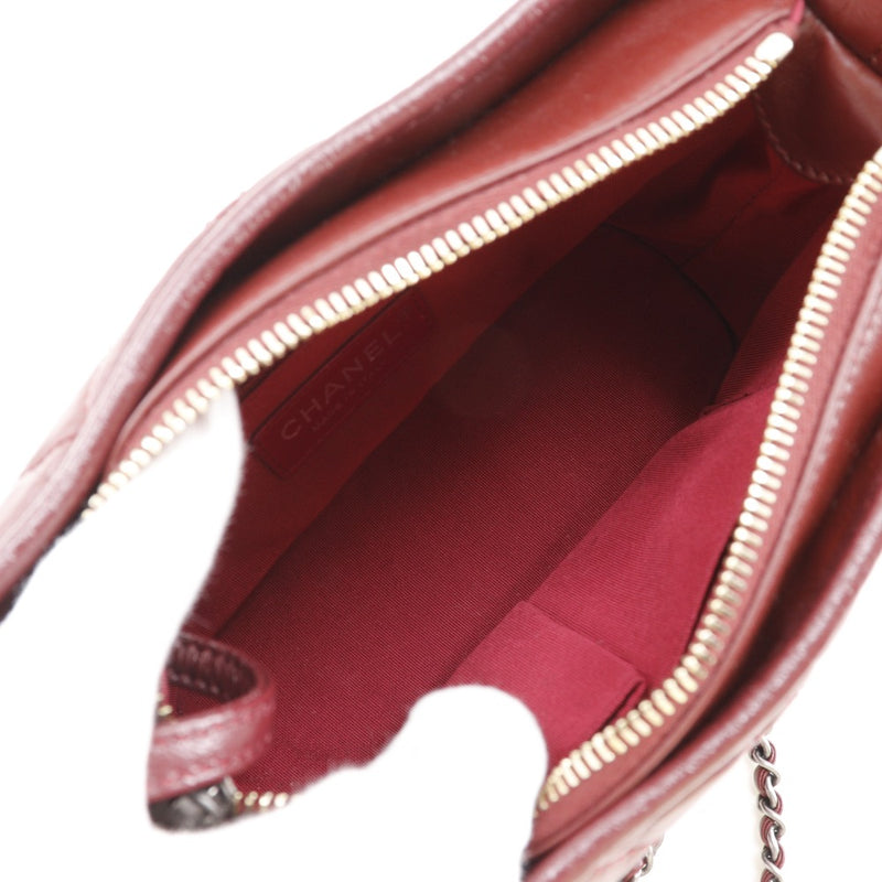 [CHANEL] Chanel 
 Small hobo Shoulder Bag
 Gabriel Du Chanel A91810 Calfskin Wine red diagonally hanging shoulder 2way Fastener Small Hobo Ladies