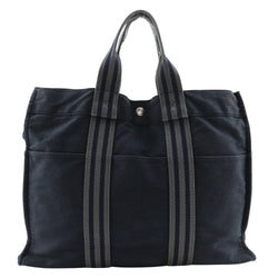 [HERMES] Hermes 
 Fooltu MM Tote Bag
 Cotton canvas black handbag A4 snap button Fourre Toutmm Unisex