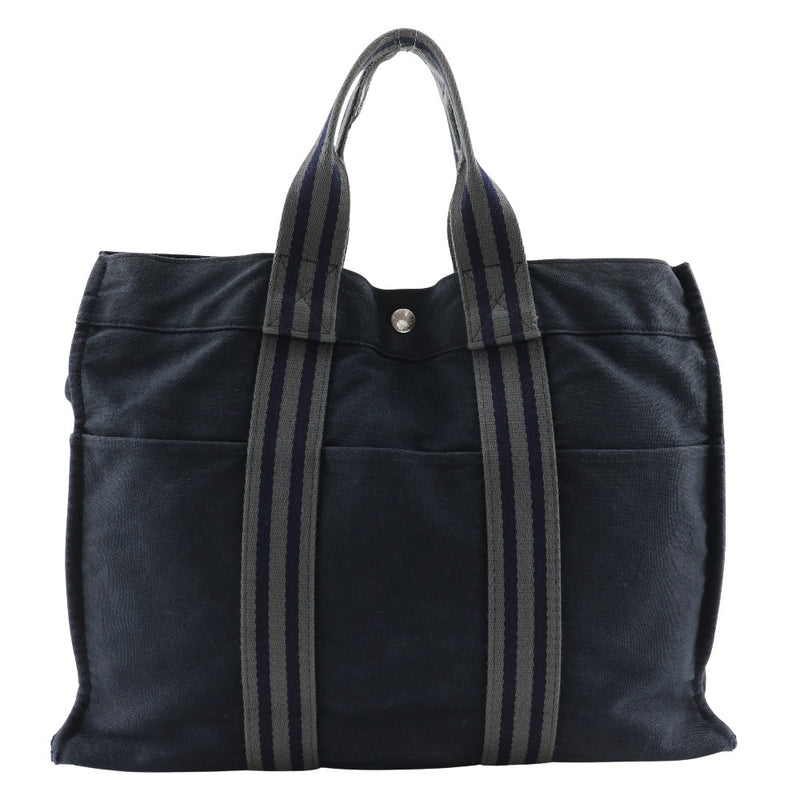 [Hermes] Hermes Foottu MM Tote Sac Coton Canvas Black Handsbag A4 Bouton Snap Fourre TOTMM UNISEX