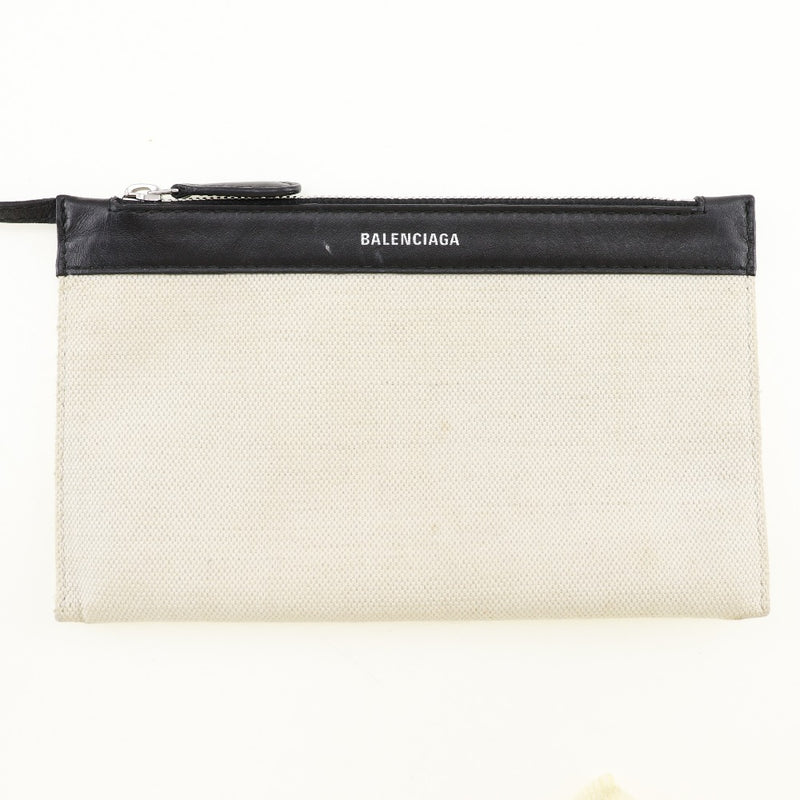 [Balenciaga] Balenciaga 
 Sac fourre-tout de la marine Kaba 
 339933 Canvas Off White / Black Bouleur à main A4 Open Navy Hippo S Ladies