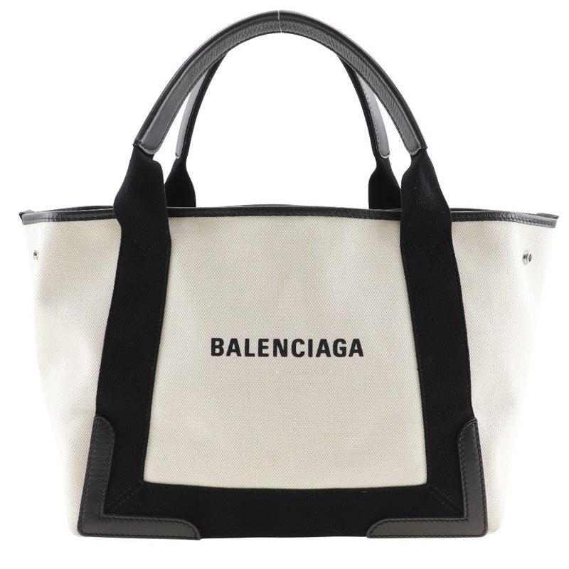 [BALENCIAGA] BALENCIAGA NAVY CABA S TOTE BANG 339933 캔버스 오프 흰색/검은 어깨 핸즈카 a4 오픈 해군 하마 숙녀