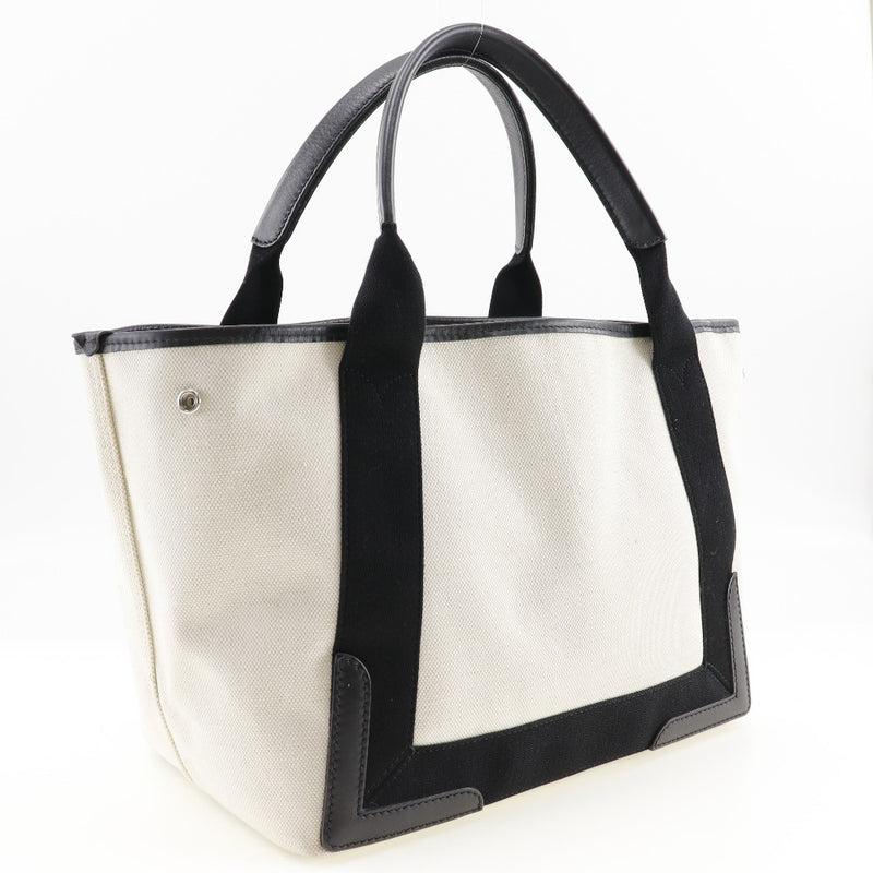 [Balenciaga] Balenciaga Navy Caba S Tote Bag 339933 Canvas Off White / Black Basscape Handscape A4 Open Navy Hippo S Ladies