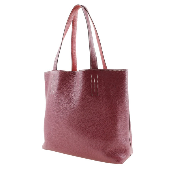 [Hermes] Hermes Duble Sense 28 sac fourre-tout réversible Ruby / Bougainville Red / Pink Y Sac à main gravé A5 Open Doble Sense 28 Mesdames A-Rank