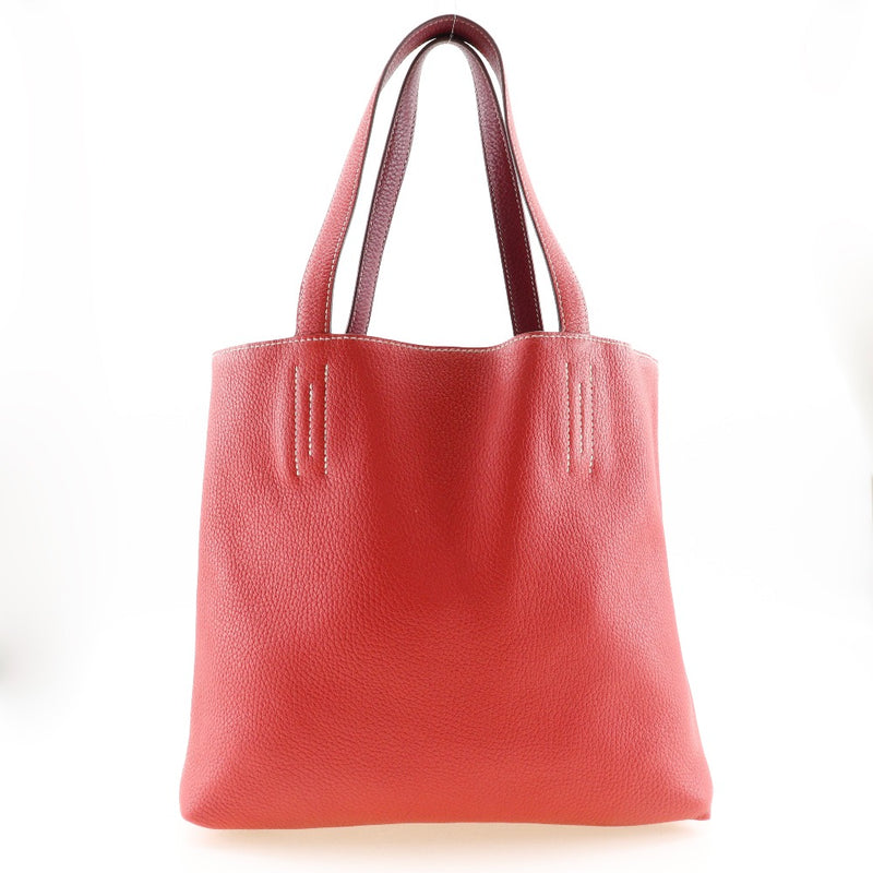 [Hermes] Hermes 
 Dubble Sense 28 bolso de mano 
 Rubí de cuero reversible/bougainvillea rojo/rosa Y grabado mano de hombro príncipe a5 abre sentido doble 28 damas a-rank