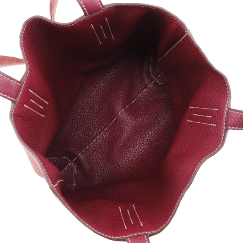 [Hermes] Hermes Duble Sense 28 sac fourre-tout réversible Ruby / Bougainville Red / Pink Y Sac à main gravé A5 Open Doble Sense 28 Mesdames A-Rank