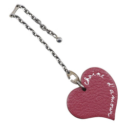 [HERMES] Hermes 
 Heart key charm key chain 
 Valentine limited leather red heart HEART KEY CHARM Ladies