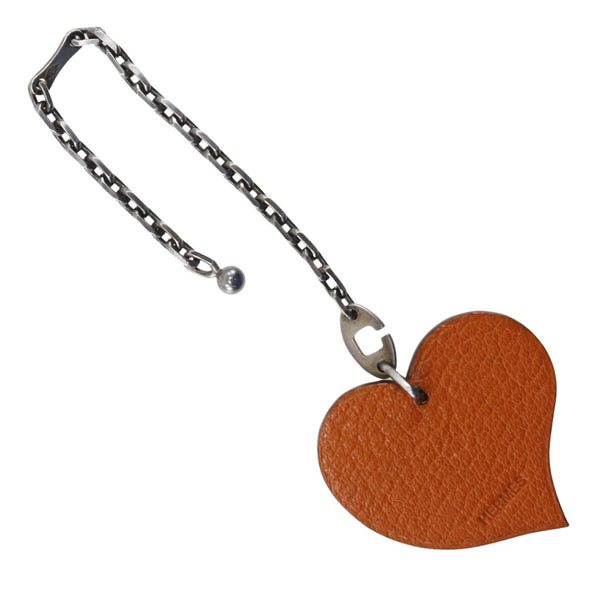 【HERMES】エルメス
 ハート キーチャーム キーホルダー
 バレンタイン限定 レザー 赤 ハート Heart Key Charm レディース