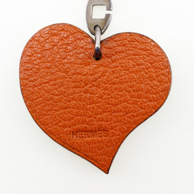 【HERMES】エルメス
 ハート キーチャーム キーホルダー
 バレンタイン限定 レザー 赤 ハート Heart Key Charm レディース