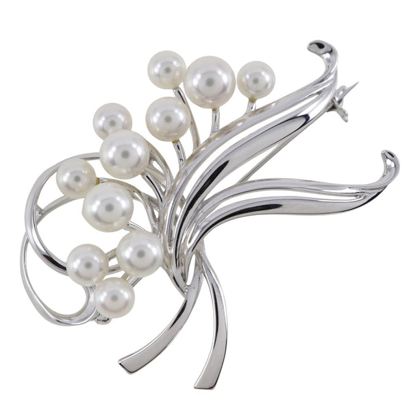 [Mikimoto] 
 Broche perle 
 Silver x Pearl Env.