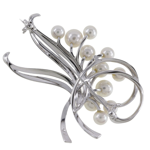 [Mikimoto] 
 Broche perle 
 Silver x Pearl Env.