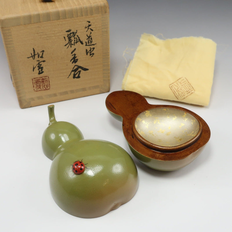 篠原如雪 造 天道虫 瓢香合 茶道具