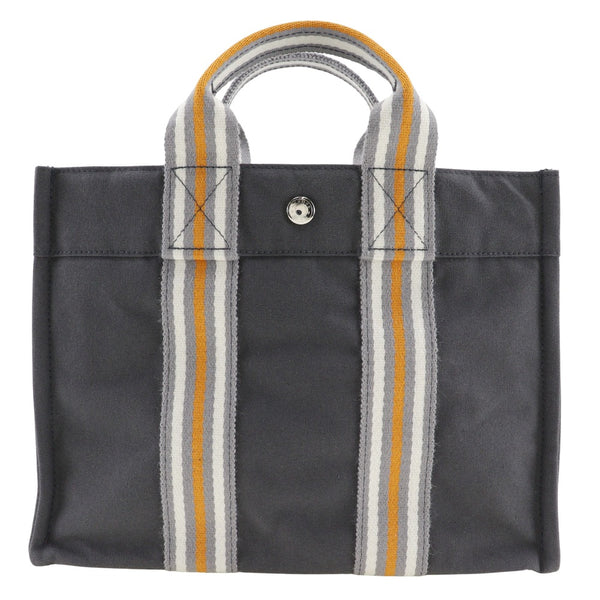 [HERMES] Hermes 
 Sack Fool toe PM Handbag 
 2001 Ginza limited cotton canvas gray handbag A5 snap button SACKFOURRE TOUTPM Unisex A-Rank