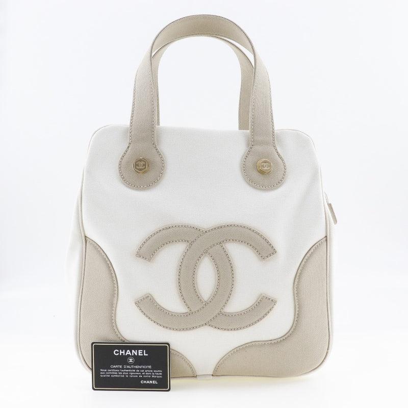[Chanel] Chanel 
 Bolso de malvavisco 
 A24227 Canvas beige/blancos A5 A5 APARTA DE MANSBARTANTE Damas A-Rank