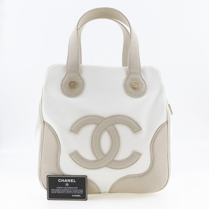 [CHANEL] Chanel 
 Marshmallow handbag 
 A24227 Canvas beige/white handbag A5 fastener Marshmallow Ladies A-Rank