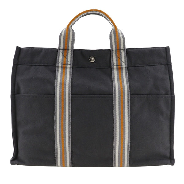 [HERMES] Hermes 
 Sack Fool toe mm tote bag 
 2001 Ginza limited cotton canvas gray handbag A4 snap button SACK Fourre Toutmm Unisex