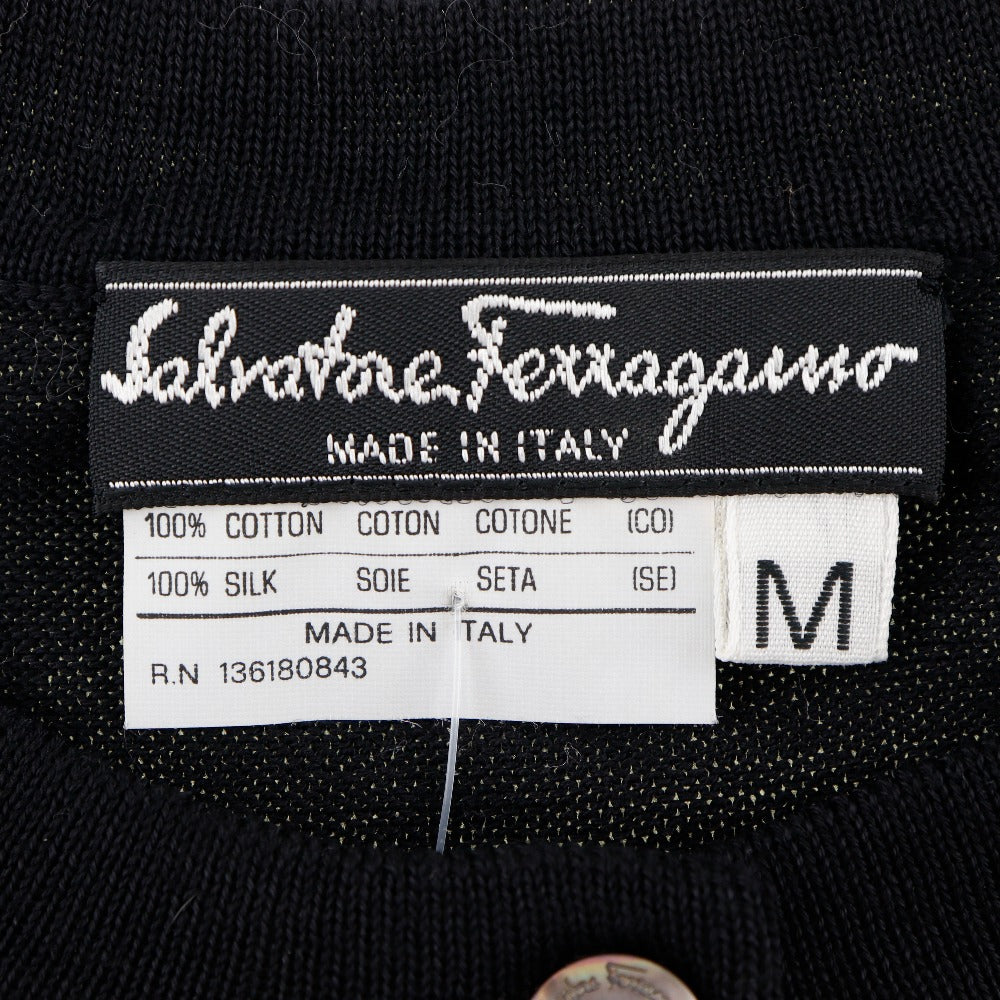 【Salvatore Ferragamo】サルヴァトーレフェラガモ 136180843 コットン×シルク 黒 レディース カーディガン Salvatore Ferragamo】サルヴァトーレフェラガモ カーディガン