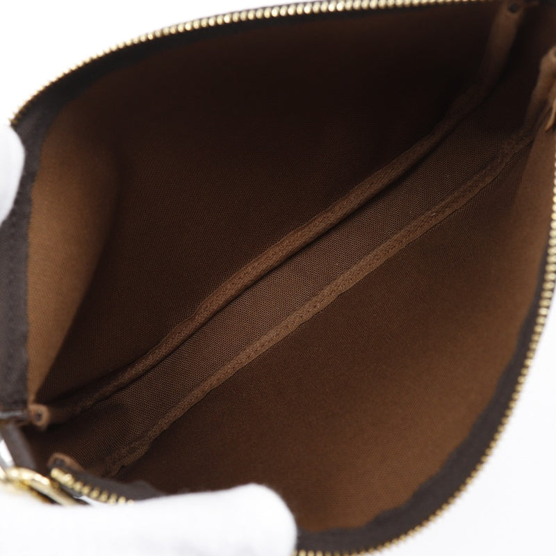 [Louis Vuitton]路易威登 
 Pochette配件袋 
 带有肩带M51980会标帆布茶vi1918雕刻拉链pochette accessoires女士等级