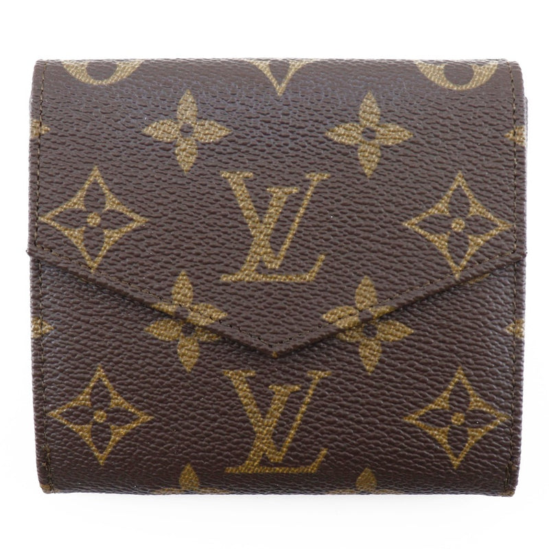 [Louis Vuitton]路易威登 
 portemonebie bi-折钱包 
 M61660会标帆布茶872AN雕刻快照按钮Portonebier unisex a+等级