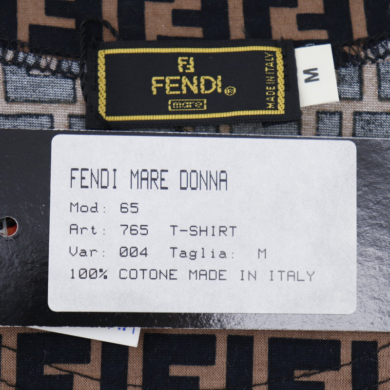 【FENDI】フェンディ
 ズッカ×ペカン 半袖Ｔシャツ
 コットン 茶 Zucca x Pecan ユニセックスAランク