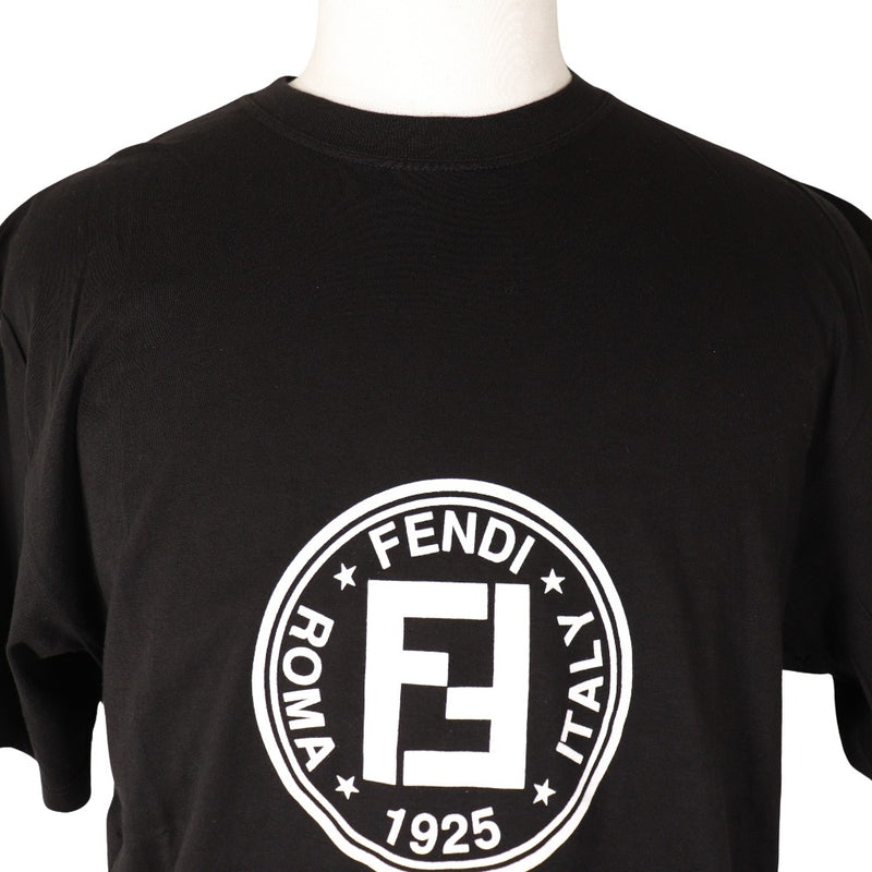 【FENDI】フェンディ
 ロゴ 半袖Ｔシャツ
 コットン 黒 logo メンズA-ランク