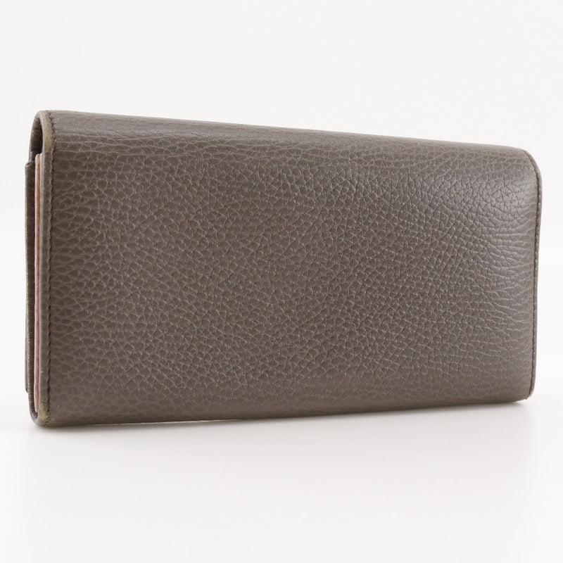 [GUCCI] GUCCI Long Wallet 354498 Cuir Gris / Rose Button Mesdames