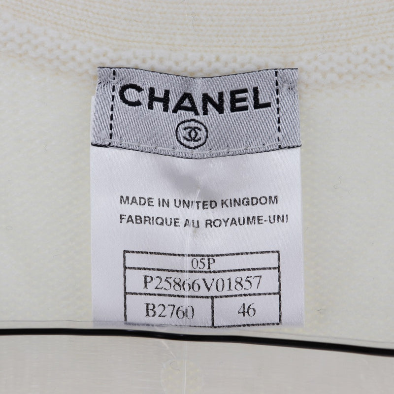 [Chanel] Chanel Coco Mark Cardigan 05p P25866V01857 Cashmere Off White Coco Mark Ladies A Rank