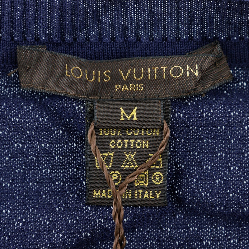 [Louis Vuitton] Louis Vuitton Summer Knit Short Sleeve T -Shirt Monogram Cotton Cotton Navy Knit Ladies A Rank