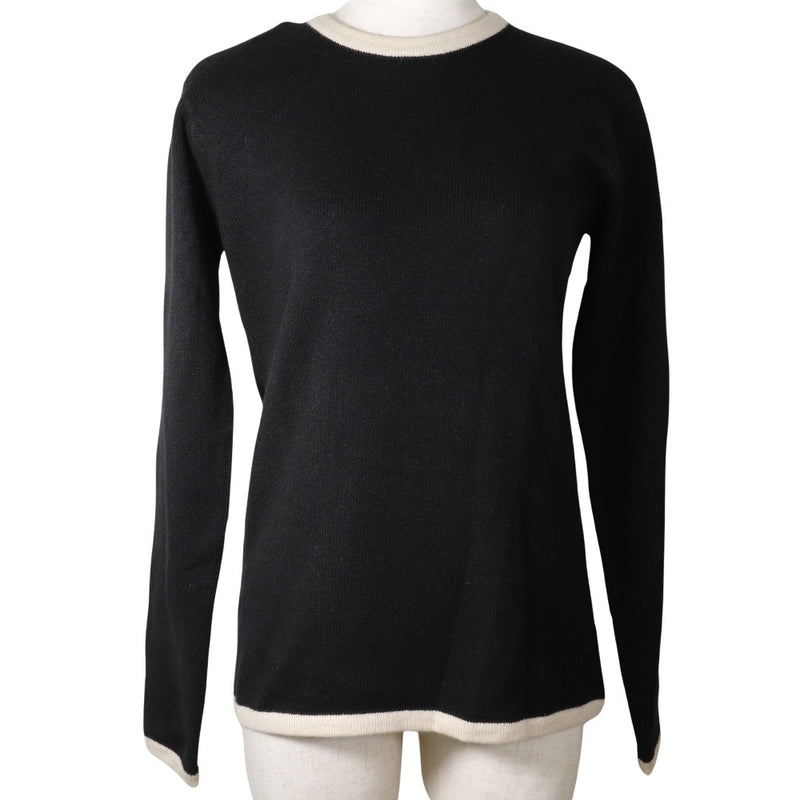 [샤넬] 샤넬 
 바이 컬러 스웨터 
 96A PO8086V00306 CANTER LADIES A+RANK에 의한 Cashmere Black/Beige