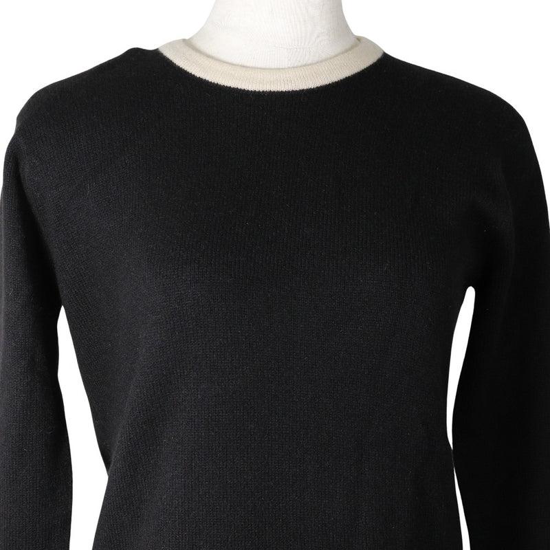 [샤넬] 샤넬 
 바이 컬러 스웨터 
 96A PO8086V00306 CANTER LADIES A+RANK에 의한 Cashmere Black/Beige