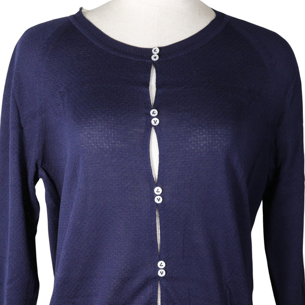 [Louis Vuitton] Louis Vuitton Monogram Cardigan Cotton Navy Monogram Mesdames A + RANG