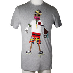 [PRADA]PRADA Robot Short Sleeve T -shirt Cotton Gray ROBOT Men's A Rank