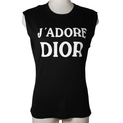 [Dior] Christian Dior J'adore Dior Otros Tops 1H12055300 Algodón Negro J'adore Dior Ladies A+Rank