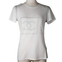 [Chanel] Chanel 
 COCO Mark Camiseta T corta 
 Línea deportiva 07P P30784K00445 Algodón blanco Coco Mark Damas A-Rank