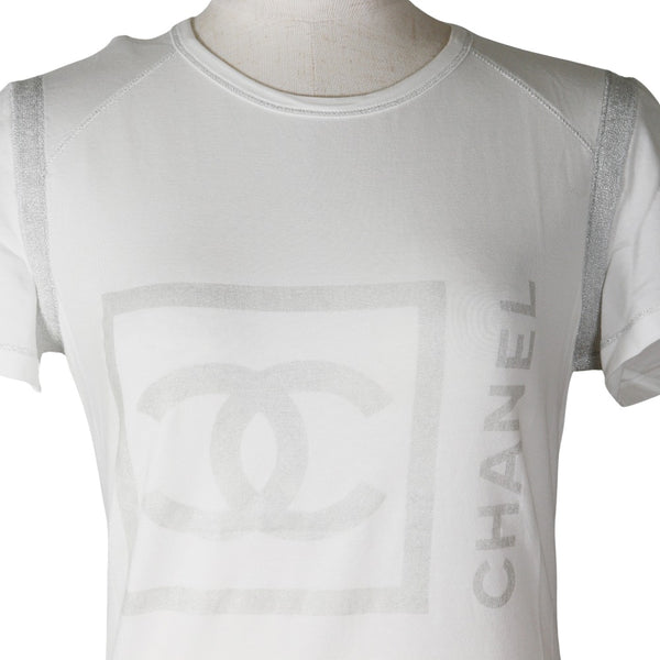 [Chanel] Chanel COCO Mark Camiseta de manga corta Línea deportiva 07P P30784K00445 Algodón blanco Coco Mark Ladies A-Rank