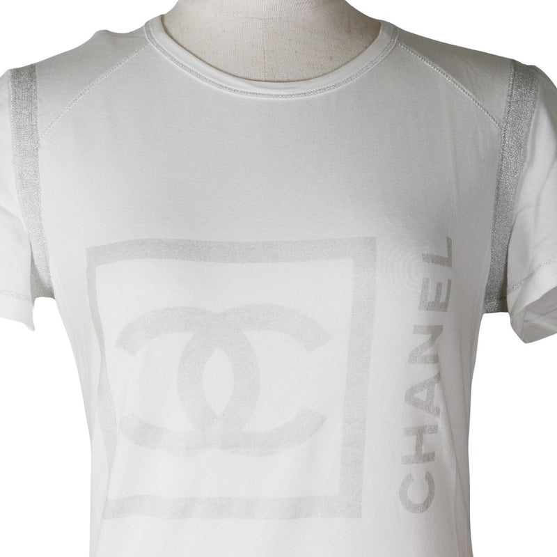 【CHANEL】シャネル
 ココマーク 半袖Ｔシャツ
 スポーツライン 07P P30784K00445 コットン 白 COCO Mark レディースA-ランク