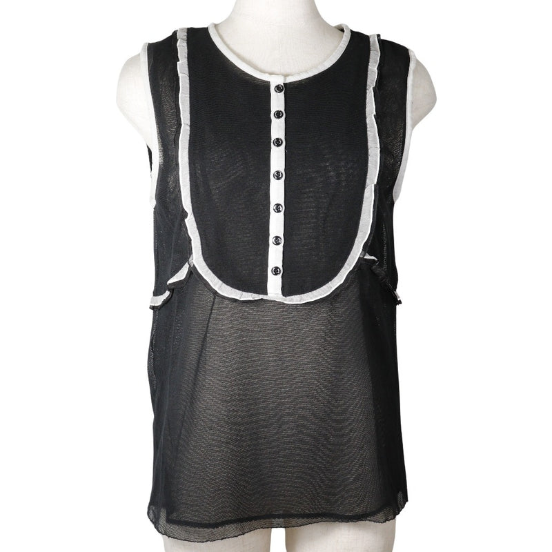 [CHANEL] Chanel 
 Sleeve tank top 
 07P P30617v13551 Cotton Black No Sleeve Ladies A-Rank