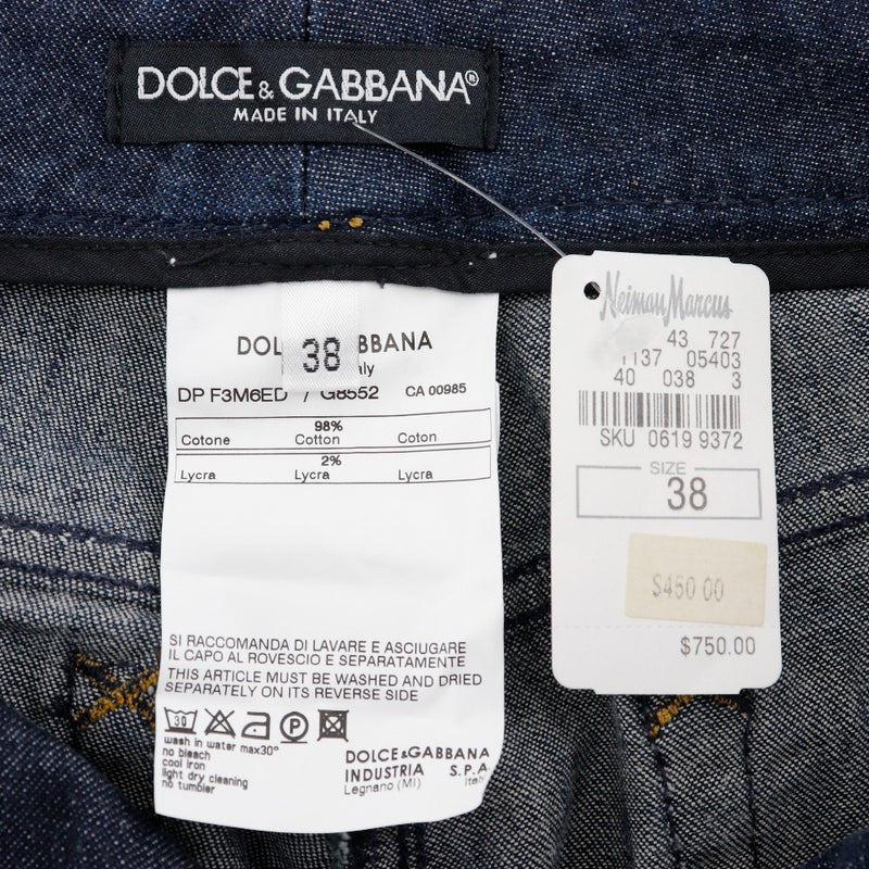 [Dolce & Gabbana]DOLCE&GABBANA
 Pantalones cortados de mezclilla 
 Sabrina Cotton Indigo Denim Damas un rango