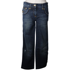 [DOLCE & GABBANA]DOLCE&GABBANA
 Denim cropped pants 
 Sabrina Damage Cotton Blue DENIM Ladies A+Rank