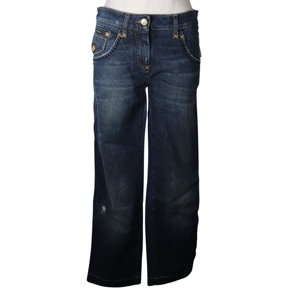 [Dolce & Gabbana]DOLCE&GABBANA
 Pantalones cortados de mezclilla 
 Sabrina Daño Cotton Blue Denim Damas A+Rango