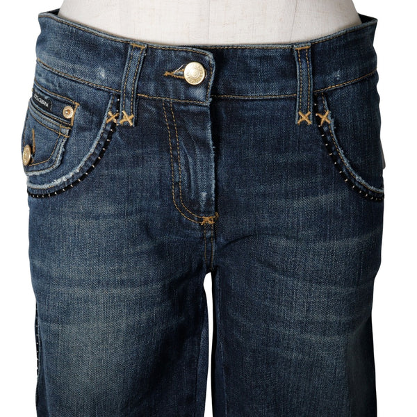 [DOLCE & GABBANA]DOLCE&GABBANA Denim cropped pants Sabrina Damage Cotton Blue DENIM Ladies A+Rank