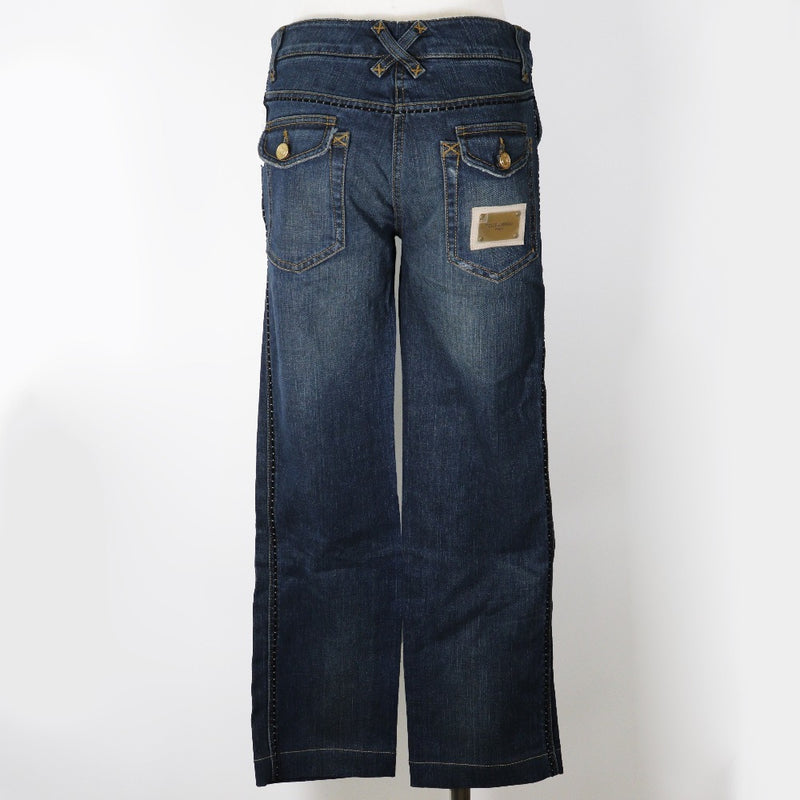 [Dolce & Gabbana]DOLCE&GABBANA Pantalones cortados de mezclilla Daño Sabrina Algodón azul Denim Damas A+Rango