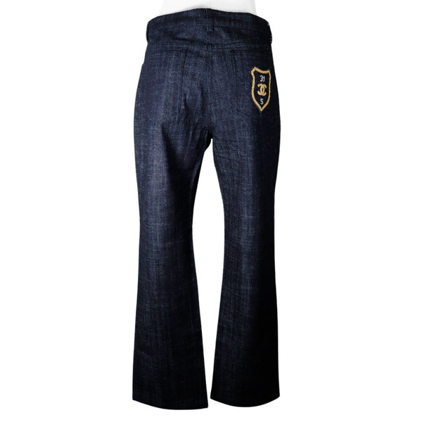 [CHANEL] Chanel Peppen Denim Pants 05C P25298v16033 Cotton Indigo WAPPEN Ladies A-Rank