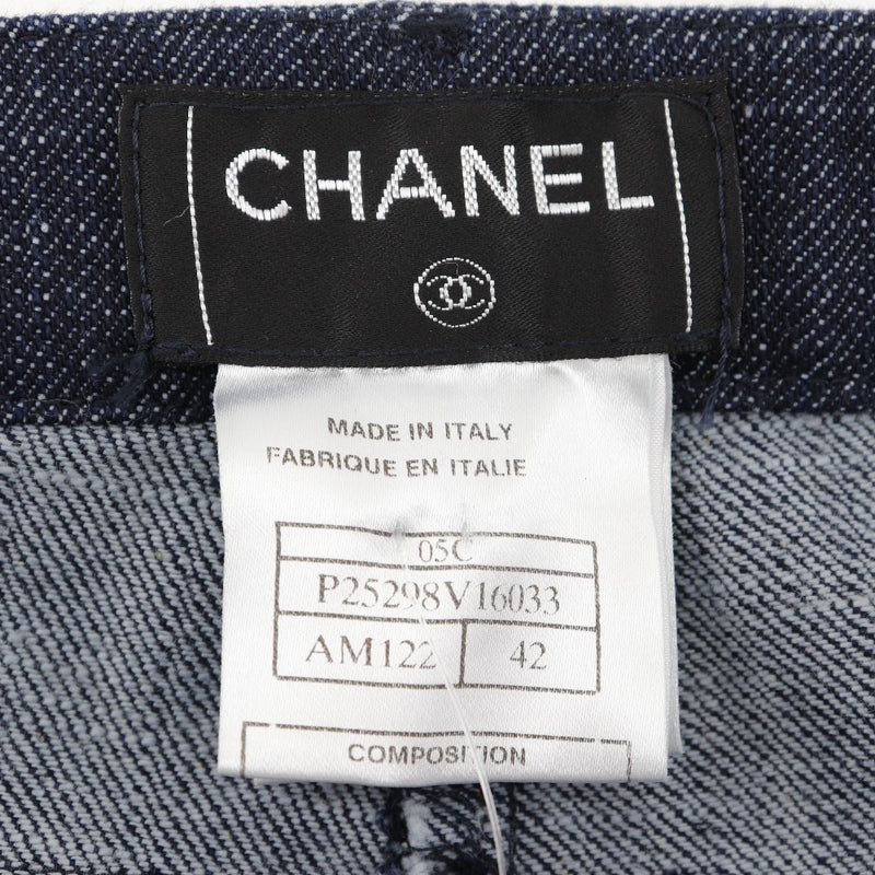 [Chanel] Chanel 
 Pantalones de mezclilla 
 05C P25298V16033 Cotton Indigo Wappen Damas A-Rank