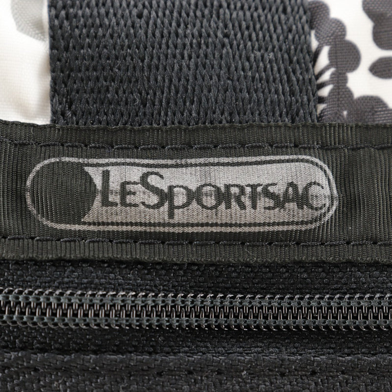 【LeSportsac】レスポートサック
 フラワー ボストンバッグ
 ナイロン 黒/グレー フラワー 斜め掛け 肩掛け 手提げ 2way A4 ダブルファスナー flour レディース