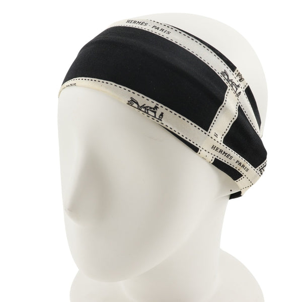 [Hermès] Hermes Hair Band AUTRES Fashion Divers Goods Bordukk Ribbon Silk Black Hair Band Mesdames