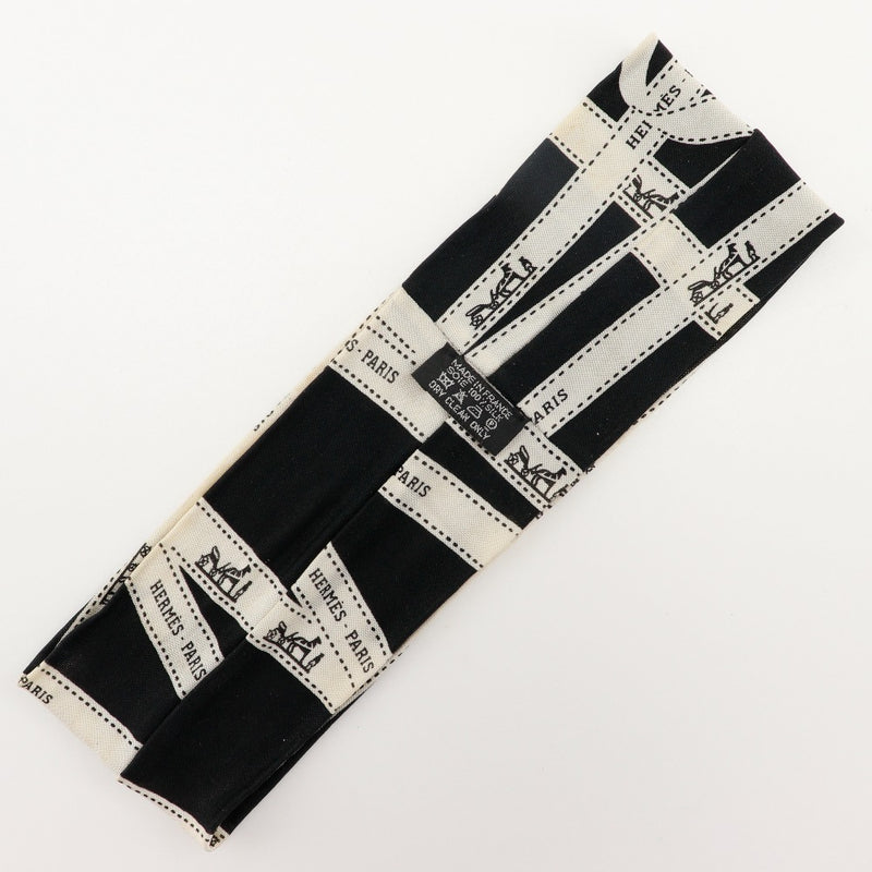 [HERMES] Hermes hair band Other fashion miscellaneous goods Bordukk Ribbon Silk Black HAIR BAND Ladies