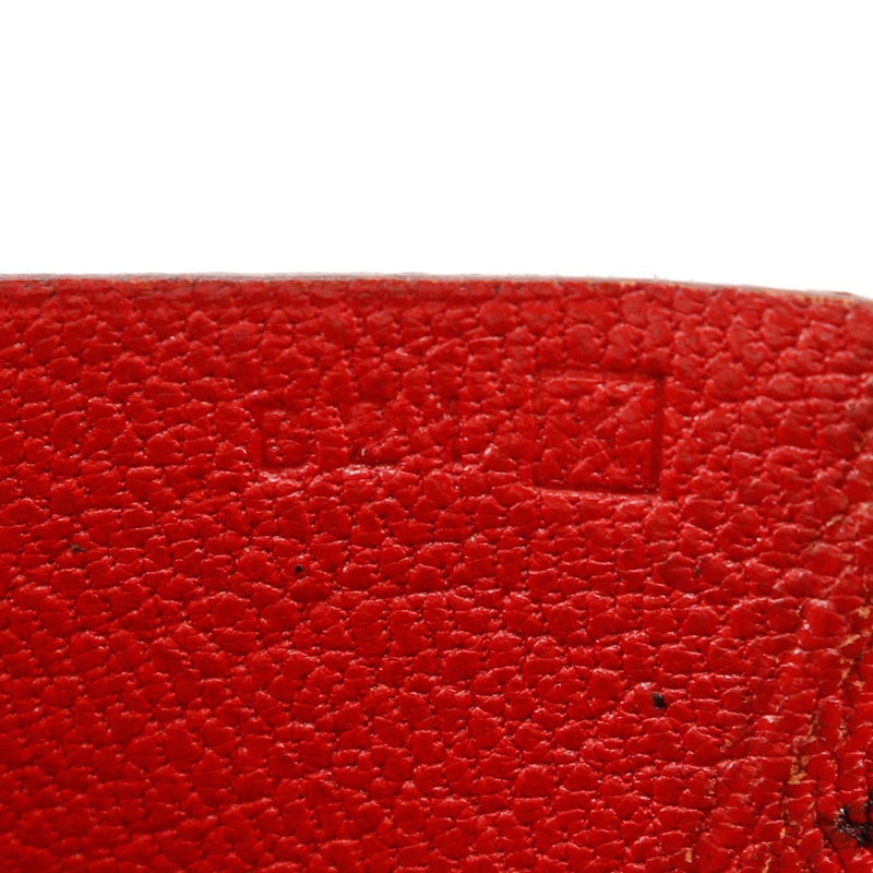 [Hermes] Hermes 
 Billetera bi -bi -fold 
 Rojo □ K -Damas del soporte de correa en el cornito